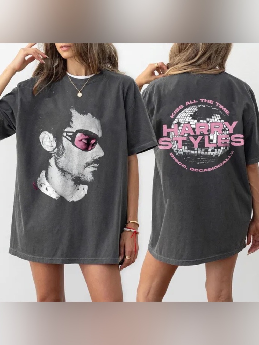 Comfort Colors Pepper Harry Styles Graphic Tee with Retro Pink Accents